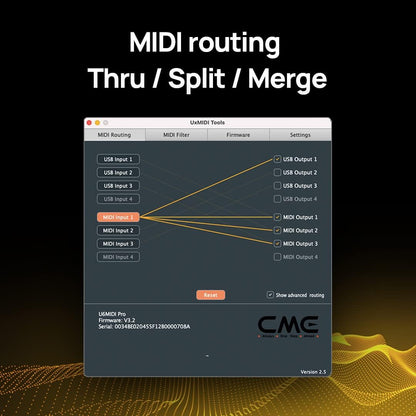 U6MIDI Pro - MIDI Interface with Router, Mapper, and Filter - Plug-And-Play USB MIDI for Computers - Standalone 3-In-3-Out MIDI for Merge, Split, Thru