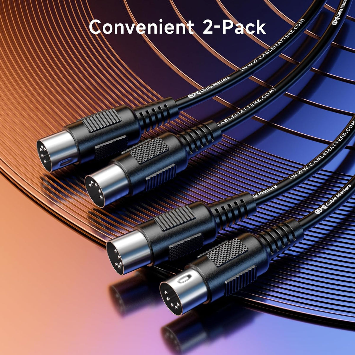 2-Pack 5 Pin DIN MIDI Cable, 1.8M, 5 Pin MIDI Cable