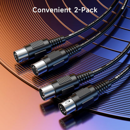 2-Pack 5 Pin DIN MIDI Cable, 1.8M, 5 Pin MIDI Cable