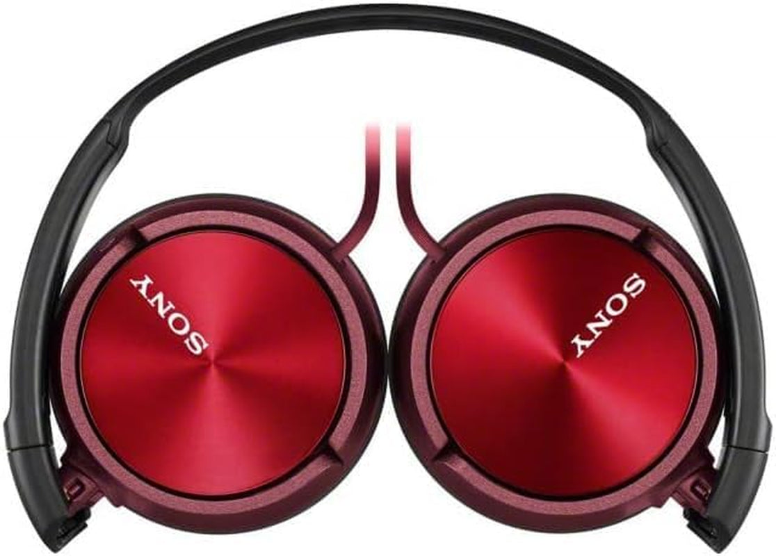 Sony MDR-ZX310 On-Ear Overhead Wired Headphones, Swivel Fold, 3.5Mm Headphone Jack - Metallic Red
