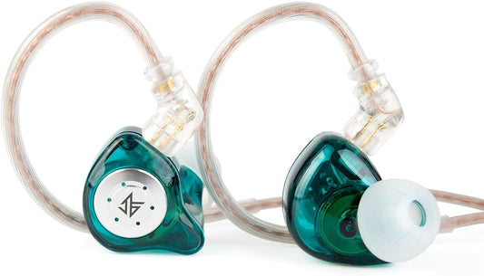 KZ EDX PRO Wired Earphones,1Dd Iems 10Mm Dynamic Driver In-Ear Headphones Gaming Earbuds HIFI Sound IEM with Detachable Cable (Cyan,No Mic)