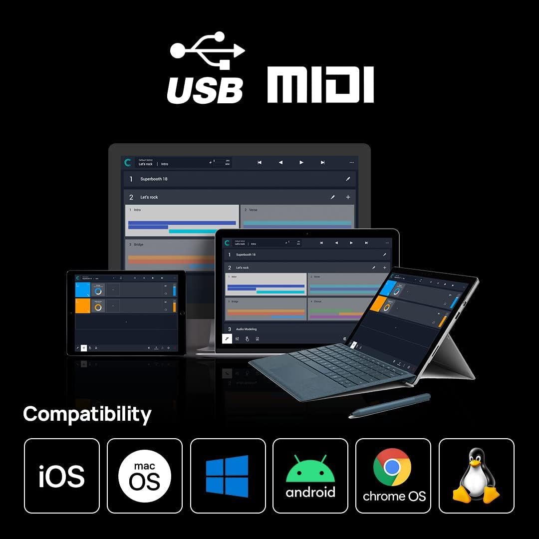U6MIDI Pro - MIDI Interface with Router, Mapper, and Filter - Plug-And-Play USB MIDI for Computers - Standalone 3-In-3-Out MIDI for Merge, Split, Thru