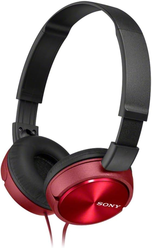 Sony MDR-ZX310 On-Ear Overhead Wired Headphones, Swivel Fold, 3.5Mm Headphone Jack - Metallic Red